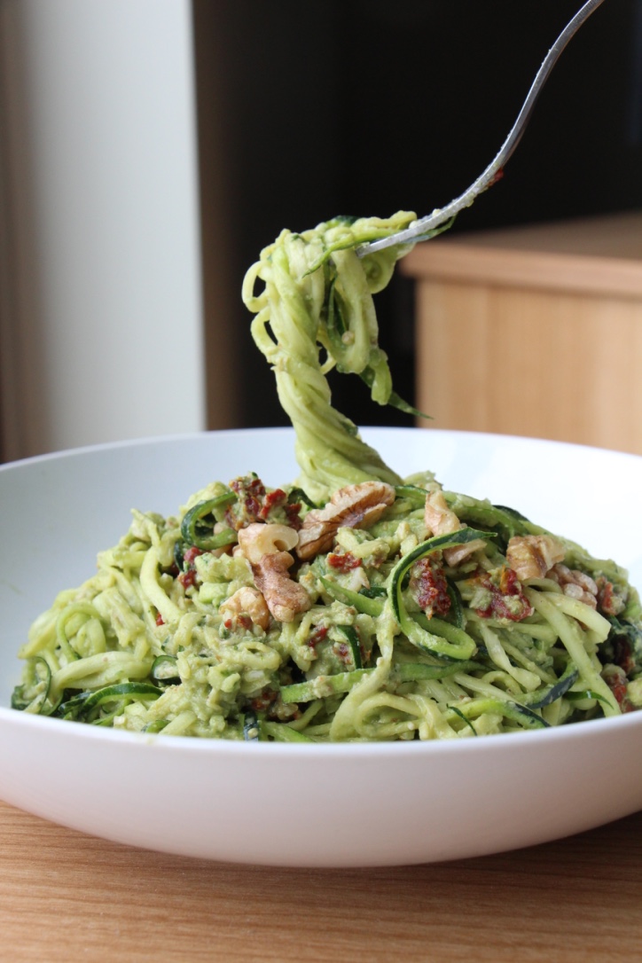 Walnut Pesto Zucchini Pasta (Oil-Free, Vegan, Paleo)