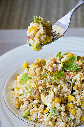 Mediterranean Cauliflower Couscous (Grain Free, GF, DF, Vegan, Oil-Free)