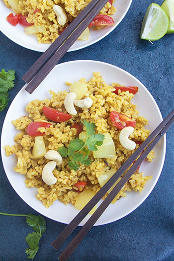 Thai Vegan Pineapple Fried Rice with Cashews (GF)