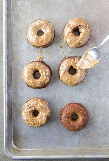 GF Pumpkin Donuts with Maple Almond Butter Glaze (Paleo, DF, Oil-Free)