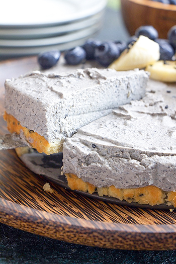 Japanese Black Sesame Tofu Ice Cream Cake (Vegan, GF)