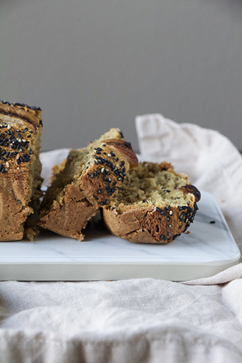 Black Sesame Walnut Banana Bread (GF, Oil-Free)