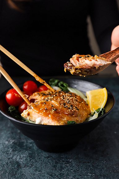 Asian Miso Glazed Salmon (Low Sugar, Low Sodium)