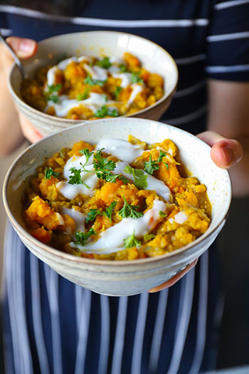 Creamy Pumpkin Mung Bean Dahl (Vegan)