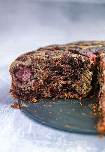 Double Chocolate Swirled Banana Cake (Gluten Free, Oil Free)