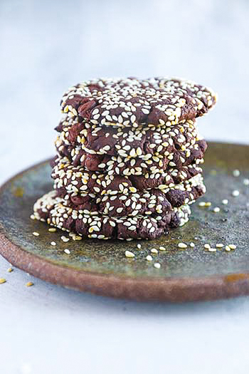 Double Chocolate Sesame Cookies (GF, Vegan)