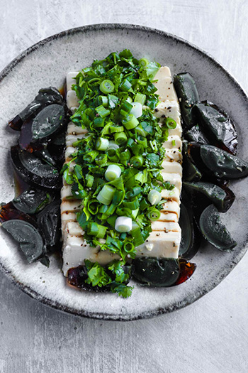 Chinese Tofu with Century Egg salad (GF, DF)