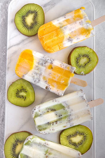 Healthy Mango Coconut Chia Popsicles (GF, Vegan, Refined Sugar Free)