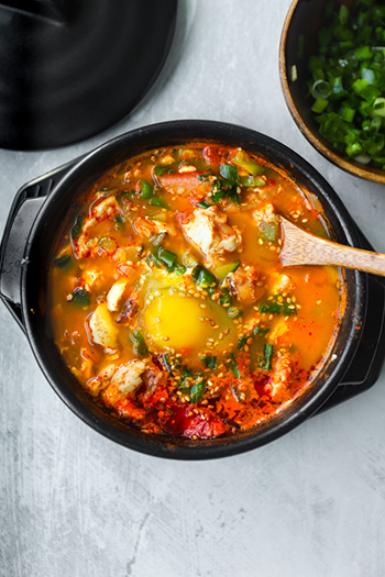 Restaurant-Style Korean Soondubu Jigae (Seafood Tofu Soup)