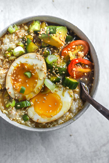 Korean Mayak (Addictive!!) Cucumber, Soft-Boiled Eggs and Avocado with Oats